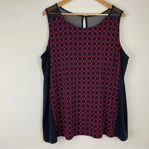 41 Hawthorn Circle Print Colorblock Tank Top Size 2X - Picture 1 of 6